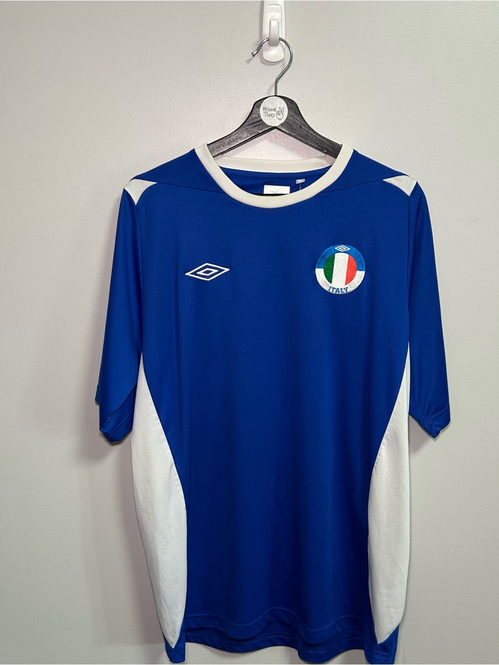 Umbro Blue and White Italy Football Shirt